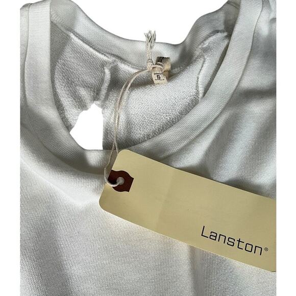 Revolve Lanston White Sweater Cut-Out Back Work Out Outdoor Size Small NWT - Picture 10 of 12